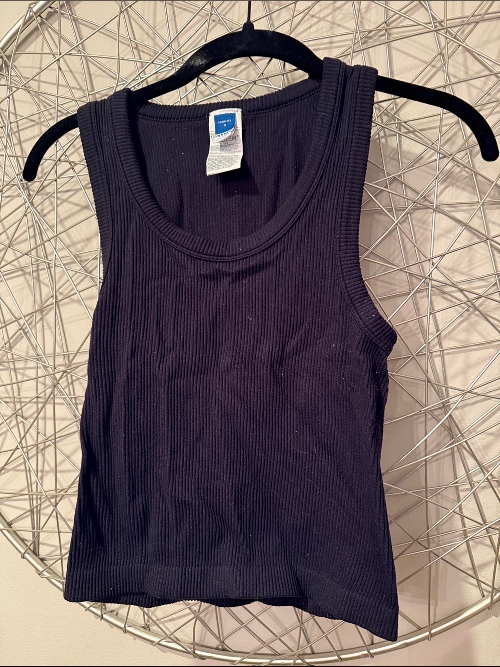 Old Navy Black Ribbed Tank Top size medium